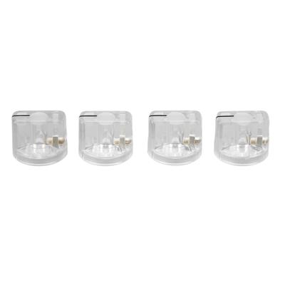 Lot de 4 boutons de pédale d'effet en plastique transparent, design à fente, contrôle facile, accessoire pour instrument