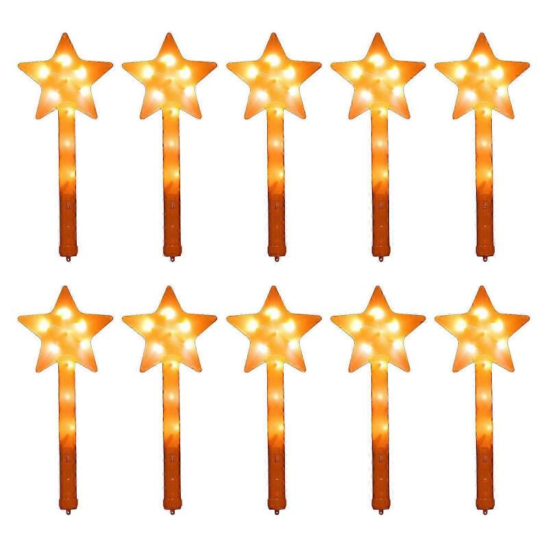 10PCS Flashing Sticks LED Star Stick Glowing Wand Stage Toy Festival Party Light Up Fairy Wand Adult Girls Party Favor
