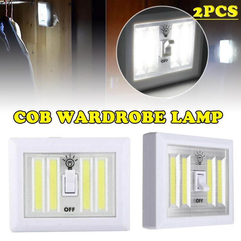 

PDTO 2 шт. COB светодиодный настенный переключатель света магнитные беспроводные ночные лампы на батарейках