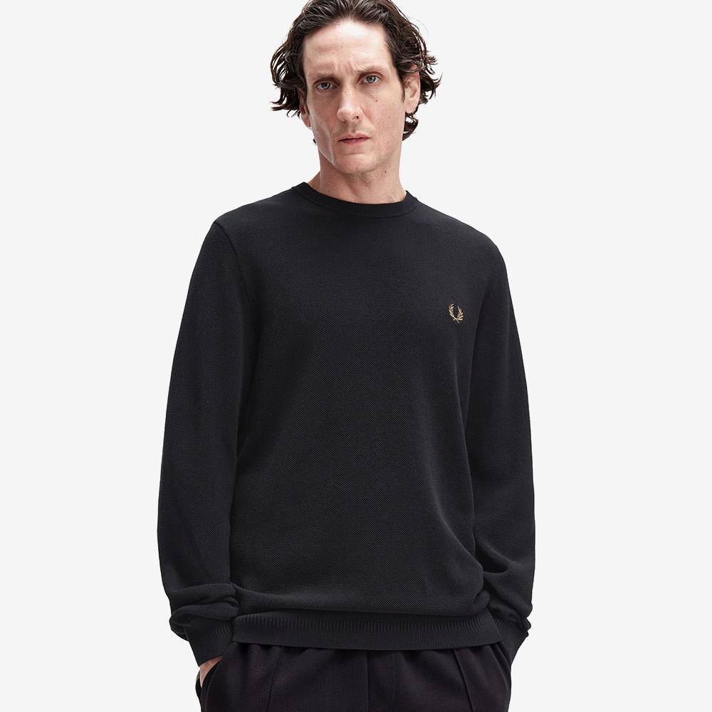 Fred Perry [Sharp] Pique Stitch Knit - Black Afpm2531309-102