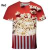 Popcorn 3D Printed Funny T Shirts Men Women Clothing Summer Short Sleeve T-Shirt Kids Trendy Casual Y2k Streetwear Tops Tees