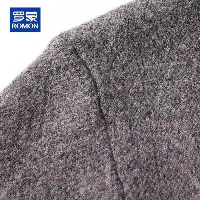 ROMON Men's 100% Pure Wool V-Neck Thickened Pullover Sweater