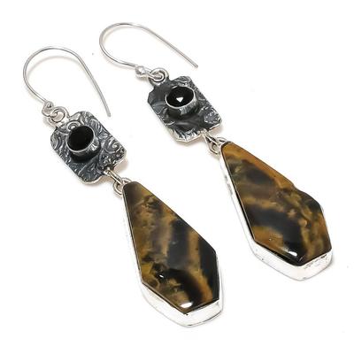 Natural Sonora Sunrise, Spinel Gemstone 925 Sterling Silver Earring 2.92" S9r45