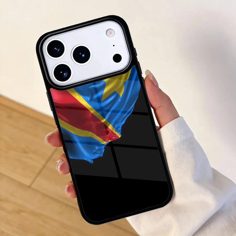 Congo Democratic Republic Flag Mobile Phone Case for IPhone 17 AIR 16pro Max 15 14 13 12 11 Bumper Cover
