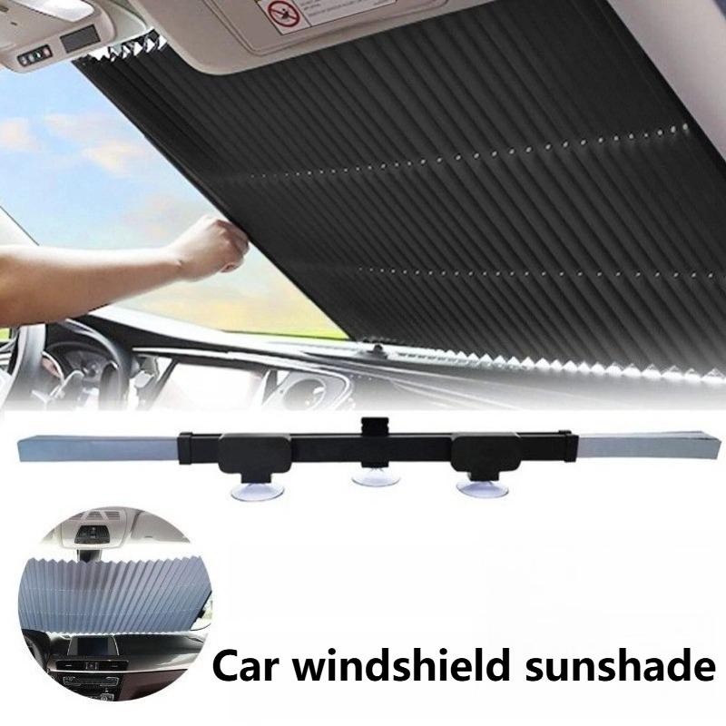 Retractable 46cm Car Sunshade Universal Front Rear Windshield Shade Cover Summer Windshield Curtain Sun Protection