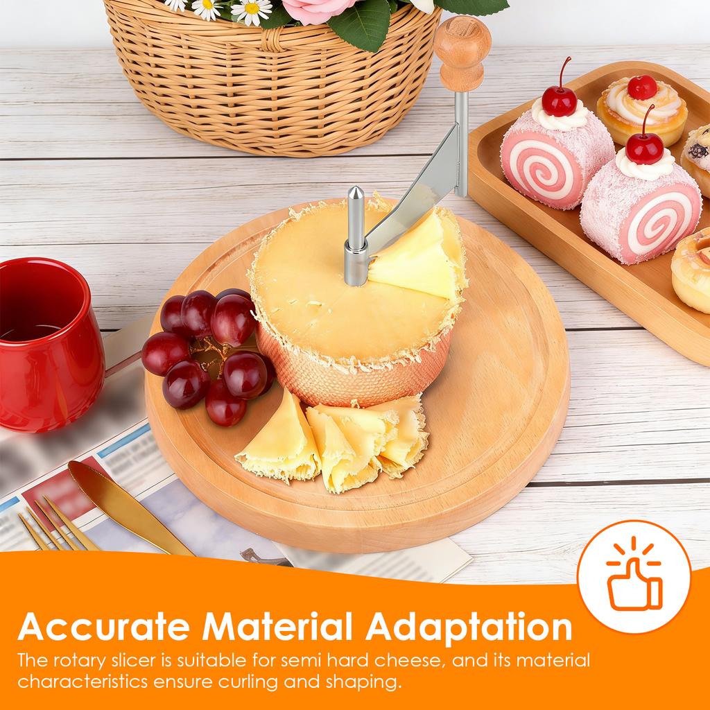 Cheese Curler with Stainless Steel Cheese Slicer Rust-Proof Wheel Cutter Heavy Duty Cheese Shaver Tools Flower Cutter