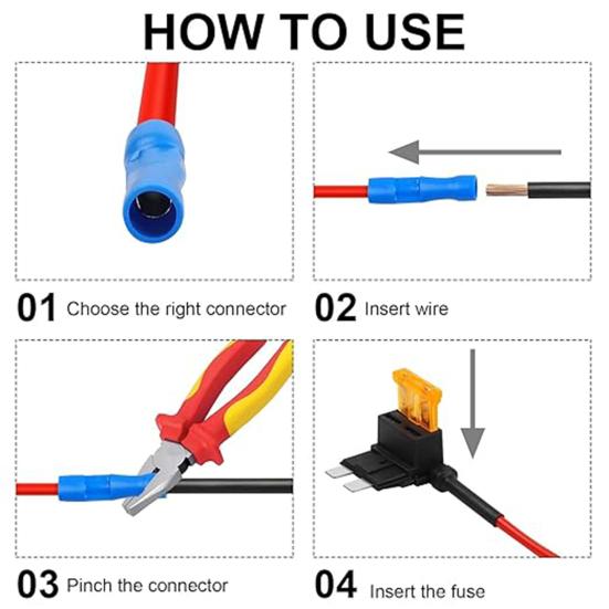 Fuse-Tap Adapter Car Electrical Appliances Jumper Connector Low Profile Mini Micro Fuse-Holder Mini Blade-Fuse Car Accessories