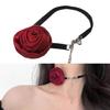 Fashionable Flower Choker Necklace Trendy Rope Necklace Gothic Clavicle Chain