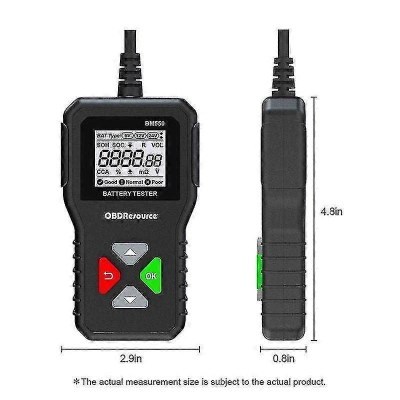 Bm550 Car Battery Tester 6v 12v 24v 100-2000 2ah-220ah Battery System Detect Auto Battery Analyzer