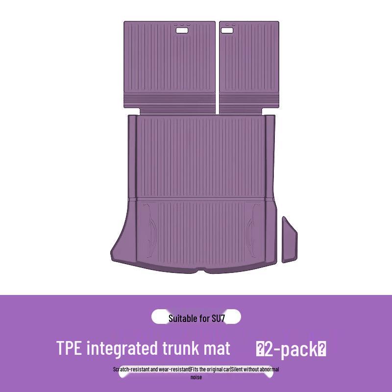Xiaomi SU7 Trunk Mat: TPE Integrated, Waterproof, Wear-Resistant, Full Coverage, Raised Version Tail Box Mat.