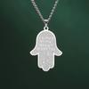 Jeshayuan NEW Hamsa Hand of Fatima Pendant Necklace For Women Jerusalem Hebrew Stainless Steel Men Necklaces Party Jewelry Gift