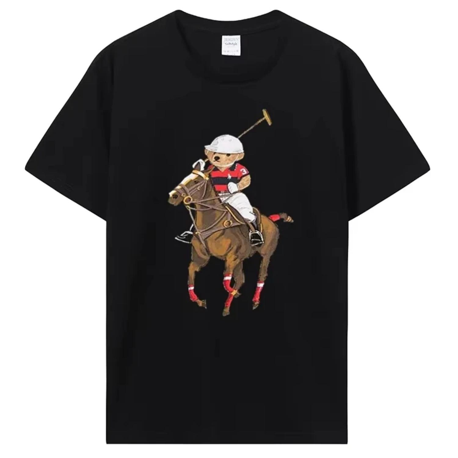 

Hot Sale Funny Golf Teddy Bear Tshirt Fashion Summer Casual Tops Tee Unisex Clothing T Shirt Streetwear Harajuku S чёрный