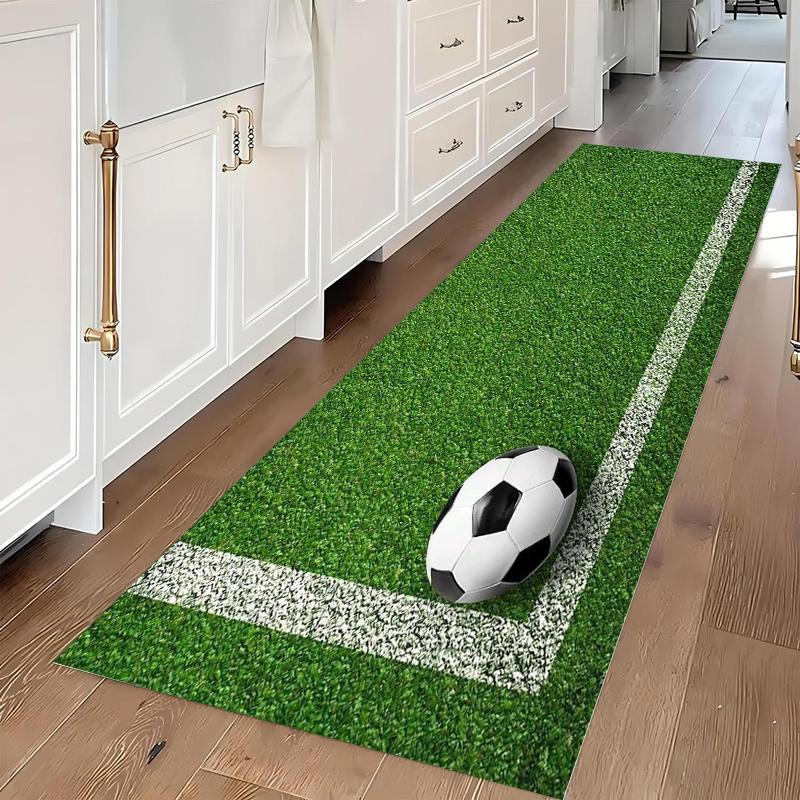 

Football Field Pattern Runner Rug Sports Style Home Decor Hallway Carpet Soft Non-slip Floormat for Corridor Living Room Bedroom 40X120CM