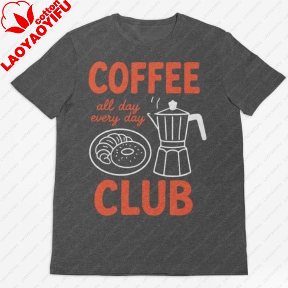 Coffee Club Unisex Shirt Coffee Lover Gift Retro Coffee And Donut Shirt Funny Barista Gift Caffeine Addict Tees