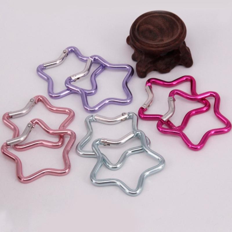 Carabiner Clip Star Shape Climbing Buckle Aluminum Alloy Heavy Duty Keyring Hook for Camping Fishing Hiking Traveling