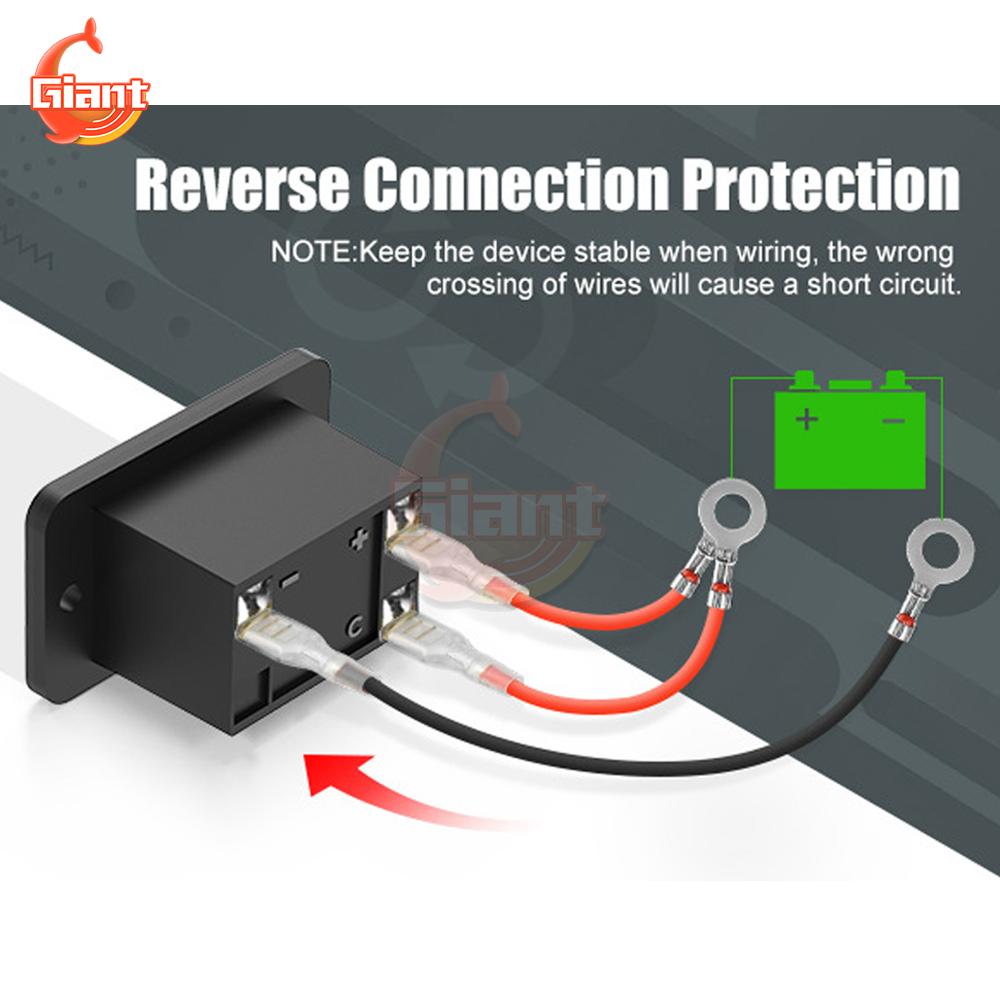 DC 12V/24V/36V/48V Battery Capacity Indicator LED Battery Level Meter Waterproof Battery Tester Low Battery Alarm Display Meter