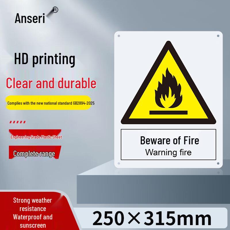 Ansell Warning Fire Safety Sign (Beware of Fire)