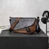 Retro Messenger Bag Herren Color Block Umhängetasche Kunstleder Schulter