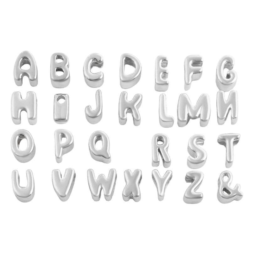 3/6 Stück Kein Ausbleichen Mini-Buchstabenperlen 304 Edelstahlperlen Für Schmuckherstellung Zubehör Handgefertigte Armbänder Fußkettchen Materialien Großhandel