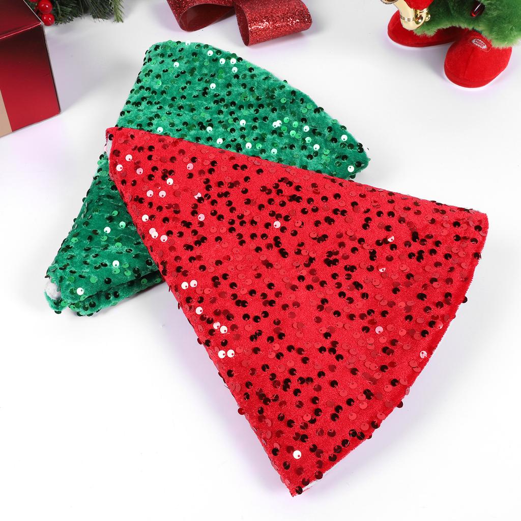 Christmas Tree Skirt with Small Sequins Red Tree Skirts Mini Xmas Tree Skirts for Home Party Holiday Indoor Outdoor Decorations