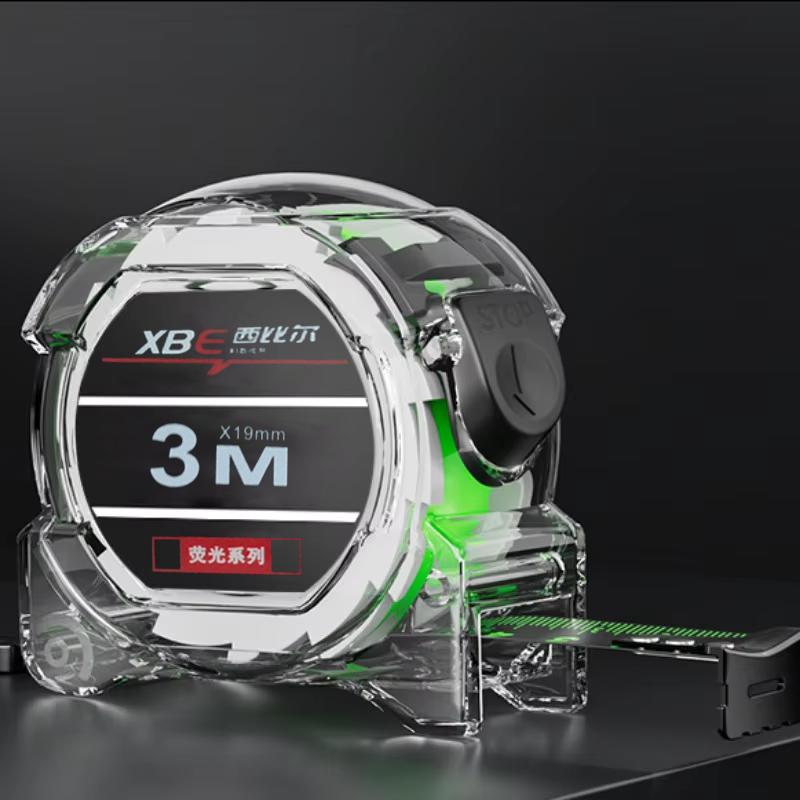 3-10M Самоблокирующаяся рулетка Черная флуоресцентная рулетка Высокоточная Утолщенная износостойкая Ударопрочная рулетка