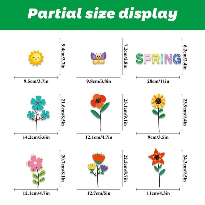 Window Cling Decal Butterfly Flower Pattern Friendly PVC No Residues Easy Application