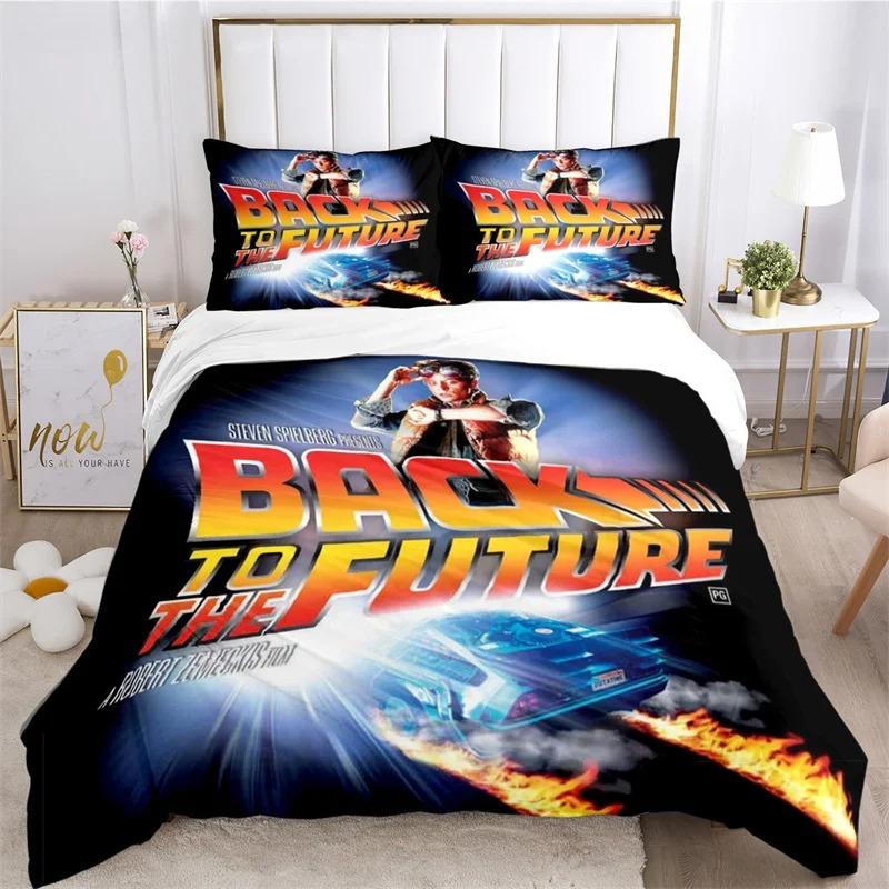 Back To The Future Pattern All Season Duvet Cover Bedding Comforter set Soft Quilt Cover and Pillowcases SingleDouble/Queen/King