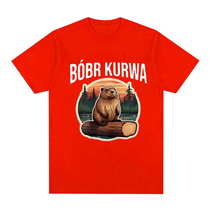 Bober Kurwa Bobr Tshirt Funny Meme Graphic Unisexs Women Fashion Hip Hop Short Sleeve Loose Tshirts Cotton Comfort T Shirt