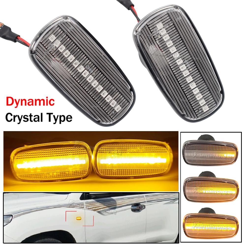 2Pcs Dynamic LED Side Marker fender Lights 12V Flowing Turn Signal light For Toyota Prius Wish Land Cruiser 200 RAV4 Lexus IS300