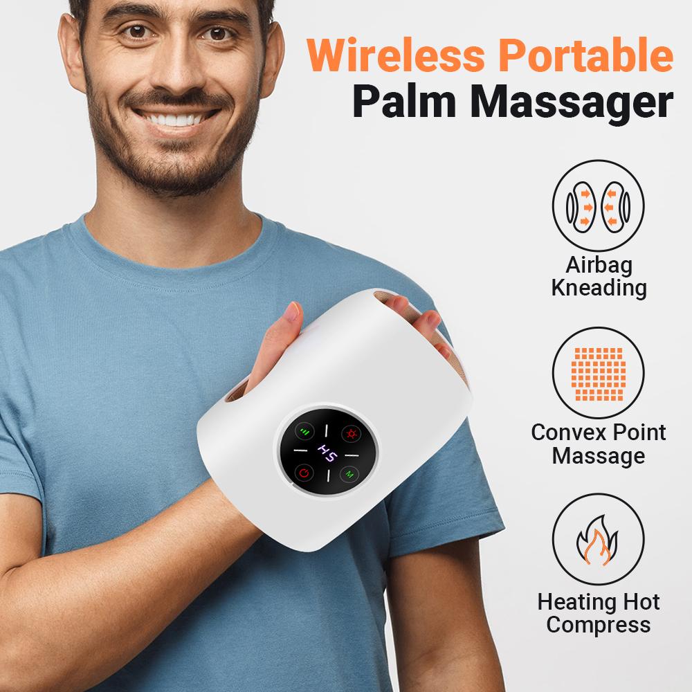 3 Modes Airbag Electric Hand MassagingTool Hot Compress MassagingTool Air Compression Vibration Massage For Finger Palm Fatigue Relieve