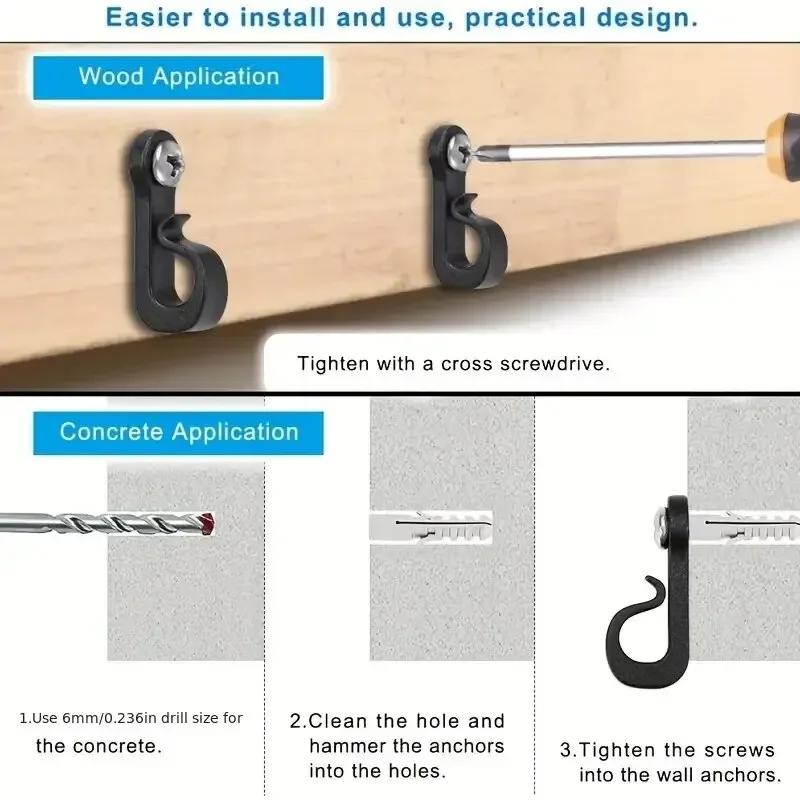 10 Stück Sicherheits-Haken für Lichter, Hängepflanzen, Topf-Windspiele, Schlüsselanhänger, zum Einschrauben, für Innen und Außen