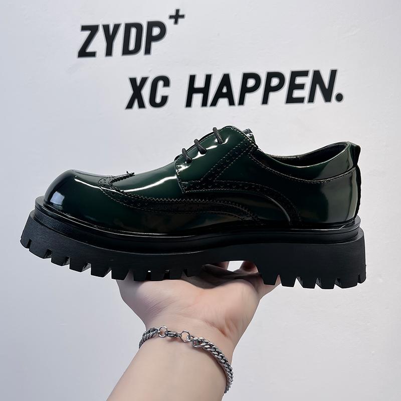 Hight Quality Spring New British Business Casual Style Black Leather Shoes For Men's Hombre Daily Dress Height Increasing Shoes