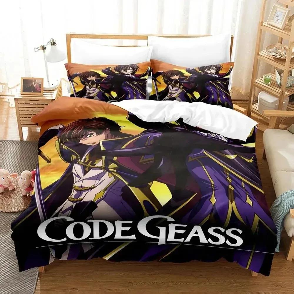 Anime GEASS C.C. CODE Bedding Set Duvet Cover Bed Set Quilt Cover Pillowcase Comforter King Queen Size Boys Adult Bedding Set