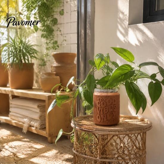 Small Containers for Indoor Gardening 3D Printed Planter, Good Vibes Only Flower Pot, Minimalist Plant Holders Windowsill Cute Cactus Container