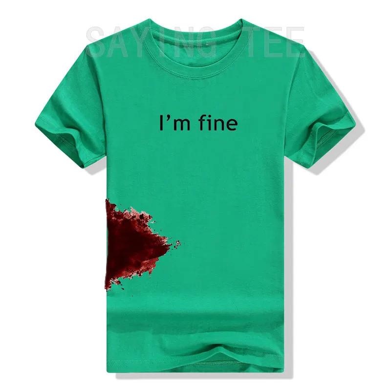 I'm Fine Graphic Novelty Sarcastic Movie Halloween Costume Humor Scary Funny T Shirt Gifts for WoClothing Graphic Tee