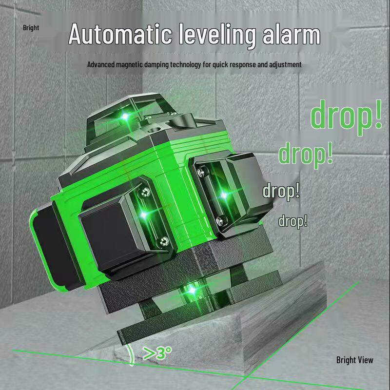 12-Line Green Laser Level: High-Precision, Strong Light, Automatic Wall/Floor-Sticking Instrument