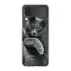 Cover per Telefono Per Samsung Galaxy Z Flip 7 6 5 4 Custodia Trasparente Per Samsung Z Flip 3 PC Rigido Pieghevole Gatto British Shorthair Carino