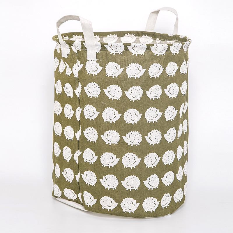 Cotton Linen Round Laundry Hamper – Large Capacity Handheld Storage for Clothes, Toys, and Sundries.