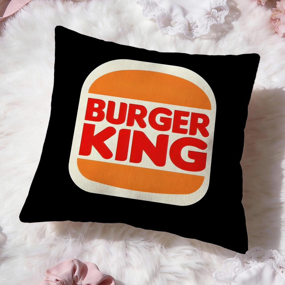 fashion b-Burger King Cushion Cover Premium Comfort Reversible Pillow Cove -Two in One Design for Any Room & Car Interior