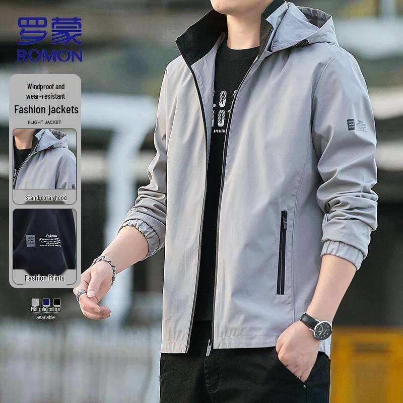 ROMON Men's Autumn Fashion Commuter Hooded Jacket