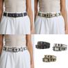 Punk Style Women's Jeans Belt With Studded Spiders Charm Adjustable Waist Strap PU Leather