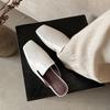 Fashion New Genuine Leather Kid Suede Flat Shoes Slippers Women Covered Toe Natural Leather Casual Slippers Female Daily Walk Slippers