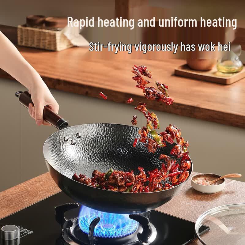 Supor 32cm Hammered Non-Coated Iron Wok for Gas Stoves