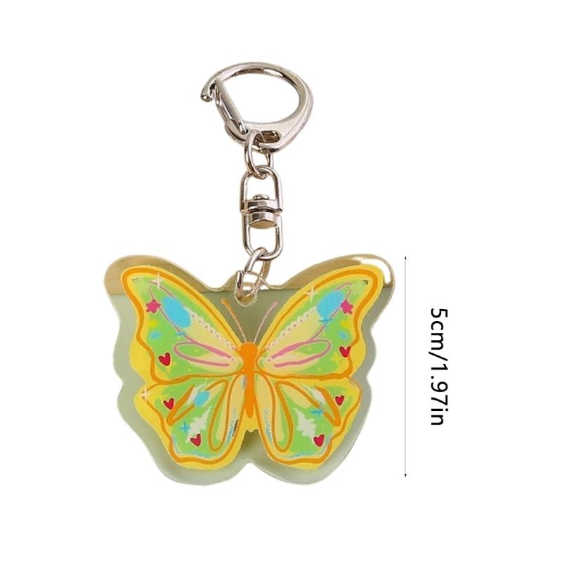 Plastic Butterfly Shaped Keychain Gift for Women Girl Keys Bags and Phones Charm Decorative Butterfly Key Rings