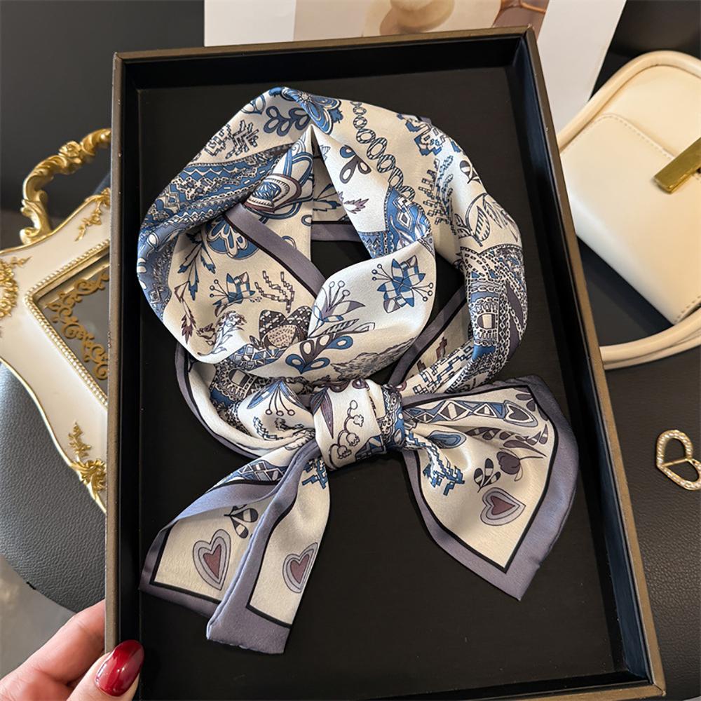 New Fashion Skinny Silk Scarf for Women Hair Ribbons Headbands Bandana Female Bag Wrist Wrap Neckerchief Foulard Neck Ties