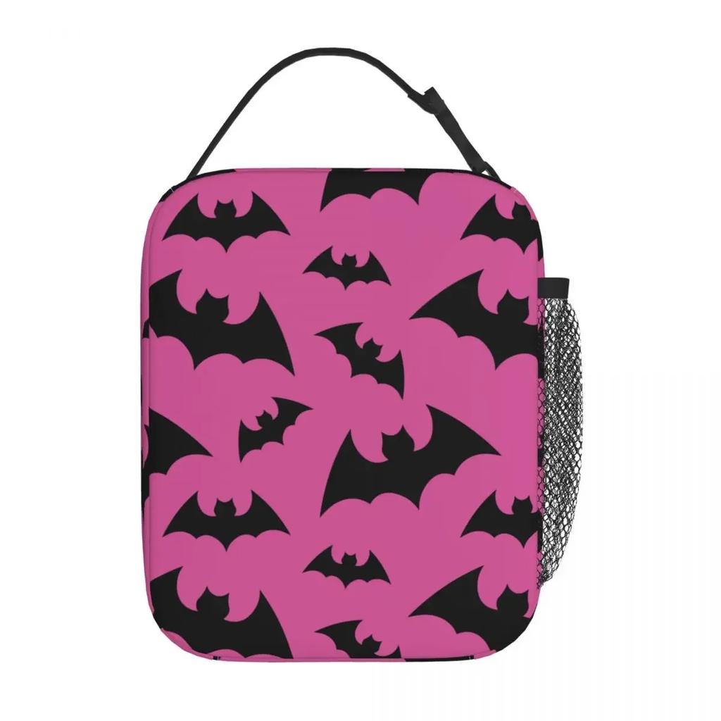 Fledermäuse Happy Halloween Isolierte Lunchtaschen Kühlbox Lunchbehälter Tragbare Tasche Lunchbox Bento-Beutel Büro Outdoor