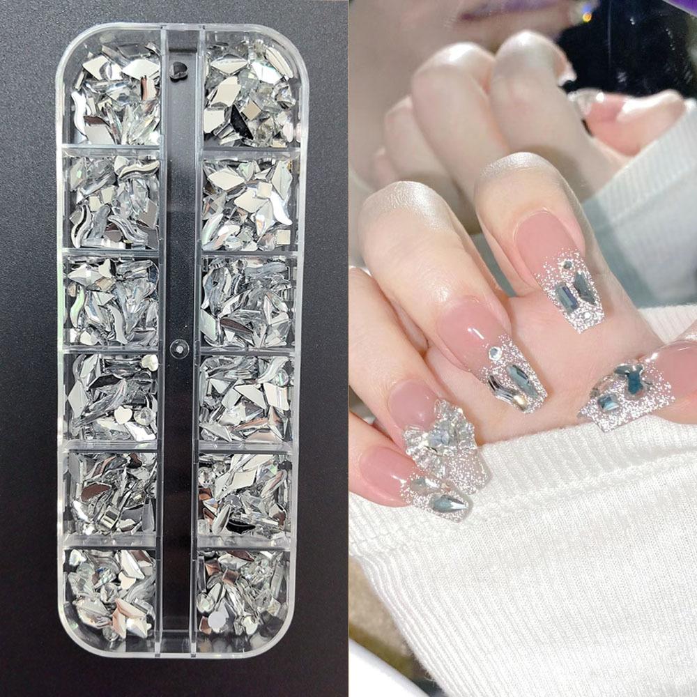 Nail Art Accessories Mini Nail Drills Color Special-Shaped Flat Bottom Drills White Pink Champagne Super Flash Nail Accessories