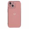 For iPhone 15 Plus TPU Case 6D Electroplating Love Heart Phone Cover