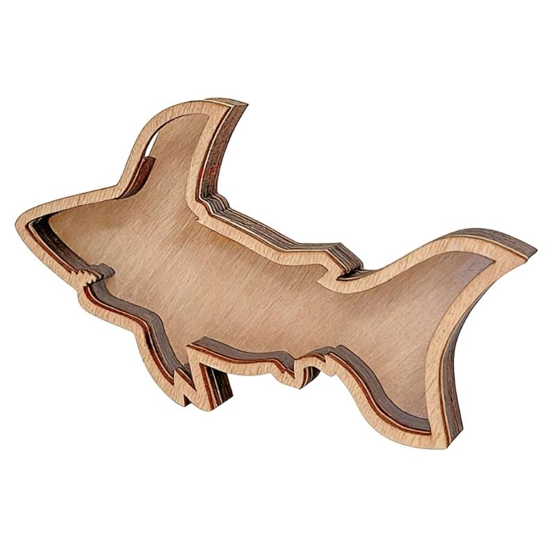 Starfishs Shape Seashells Display Box with Clear Acrylic Front Wood Seashells Holders for Shark Teeth Small Shadows Box