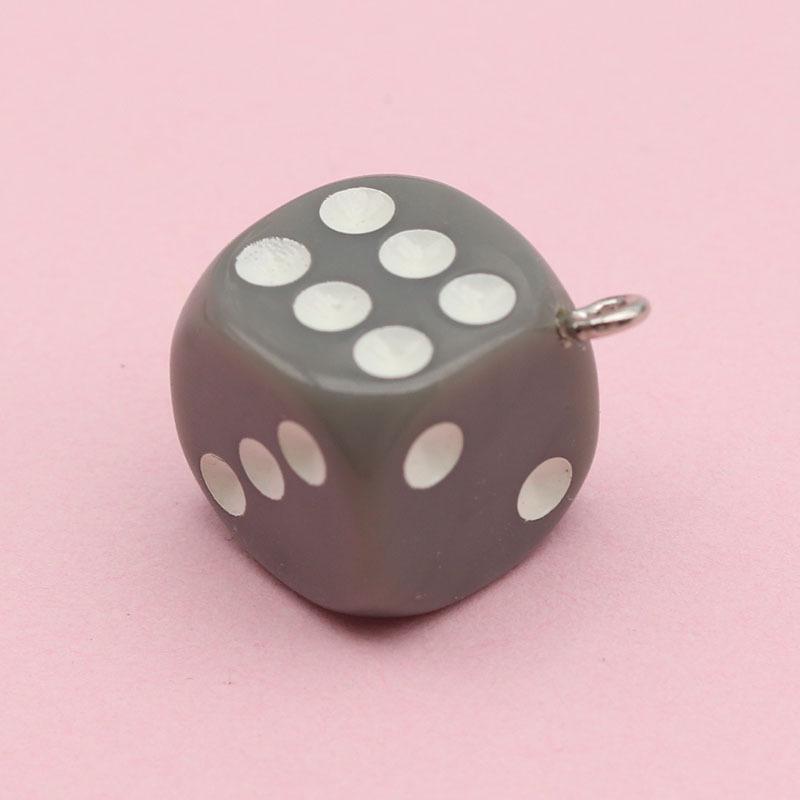 14mm Colorful Acrylic Dice Shaker Pendant Charm for DIY Jewelry